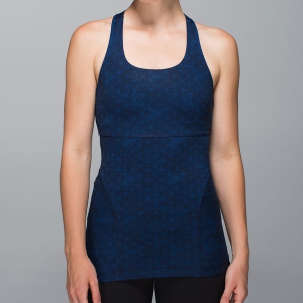 lululemon athletica Navy Geometric Racerback Tank